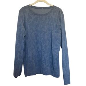 Lululemon Mosaic Multiply Water Drop/blue Linen L/S Top size 10